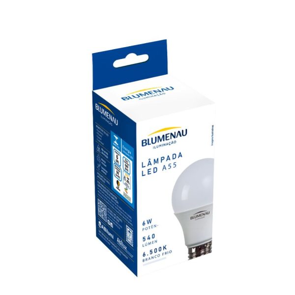 Lâmpada LED Bulbo A55 6W - 6.500K