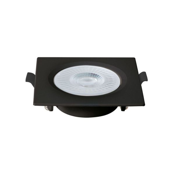 Spot Embutir Quadrado ABS+PC 6W Bivolt LED 3.000K - Preto