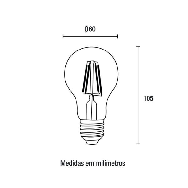 Lâmpada Filamento LED A60 4W - 440lm 2.400K - Image 2