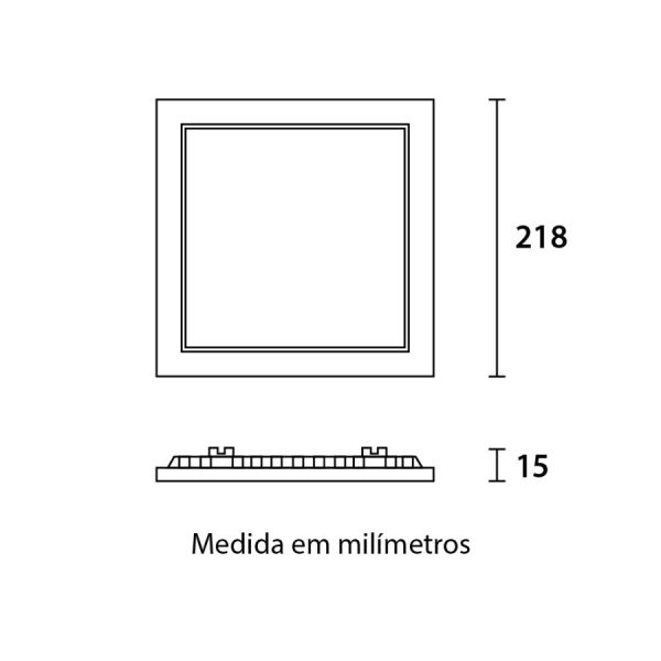 Painel LED Embutir Quadrado Alumínio 18W 6.500K - Branco - Image 2