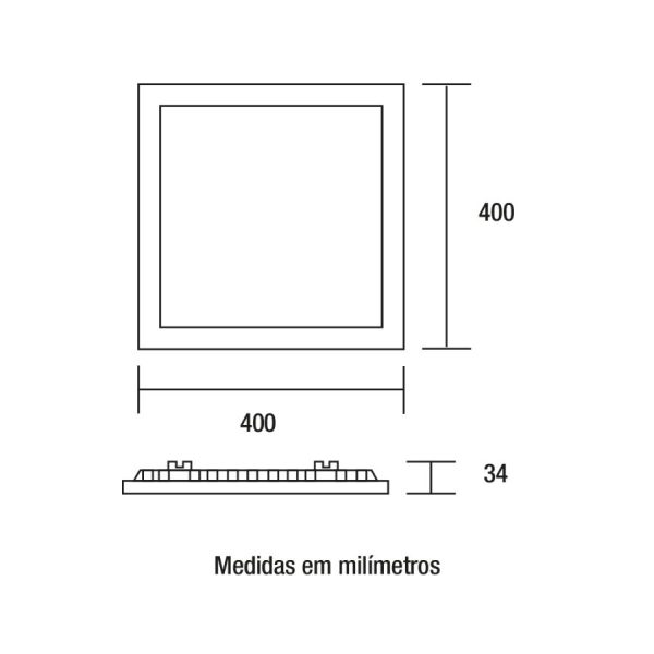 Painel Backlight LED Embutir Quadrado Alumínio 32W 6.500K - Branco - Image 2