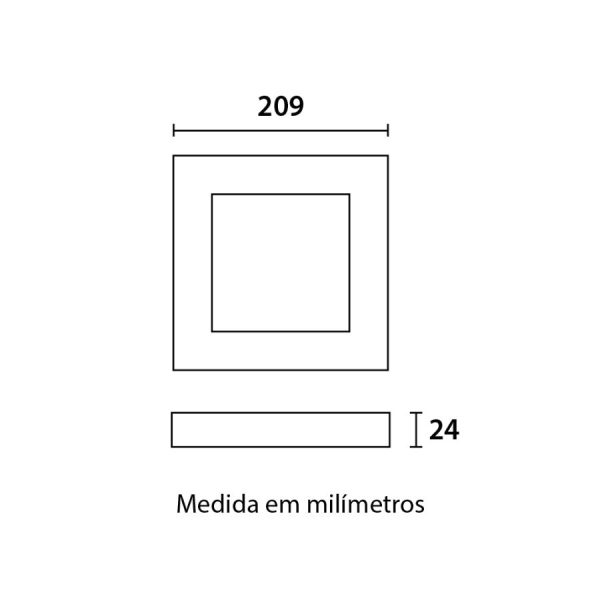 Painel LED Sobrepor Quadrado Alumínio 18W 6.500K - Branco - Image 2