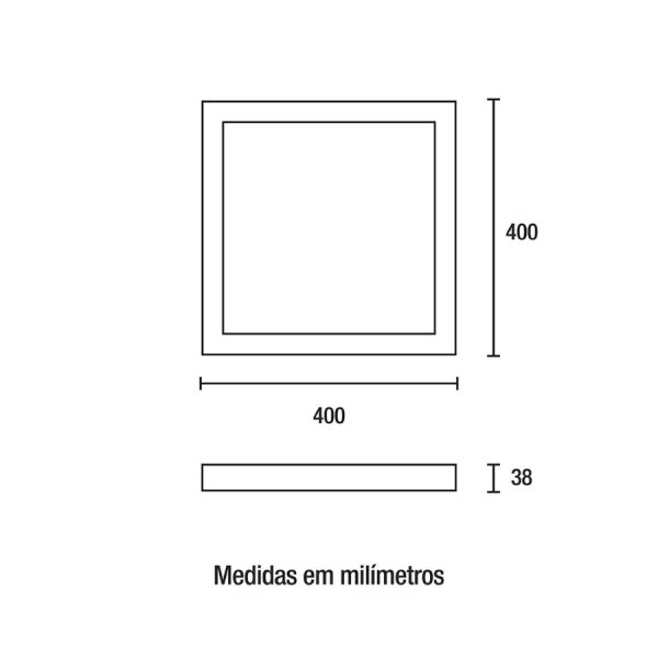 Painel Backlight LED Sobrepor Quadrado Alumínio 32W 6.500K - Branco - Image 2