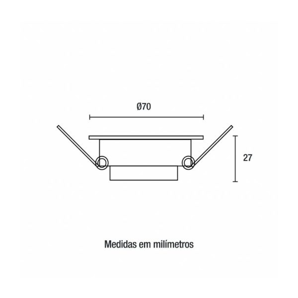 Spot Slim LED Redondo Embutir 70mm 3W 3.000K - Preto - Image 2